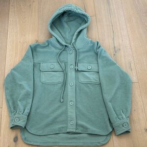 American Eagle Outfitters Green Hooded Sweater